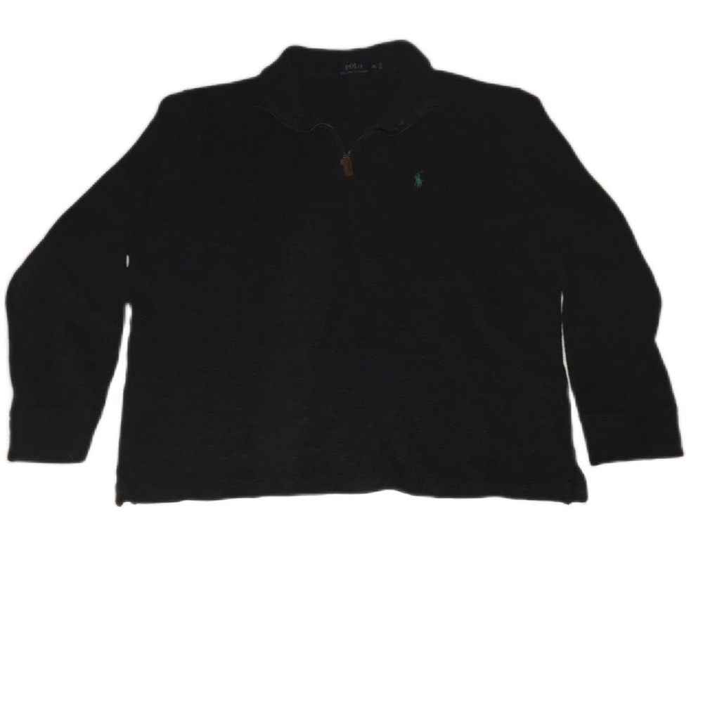 Ralph Lauren Polo Men’s Quarter Zip Long Sleeve Cotton Sweater Charcoal Size XL